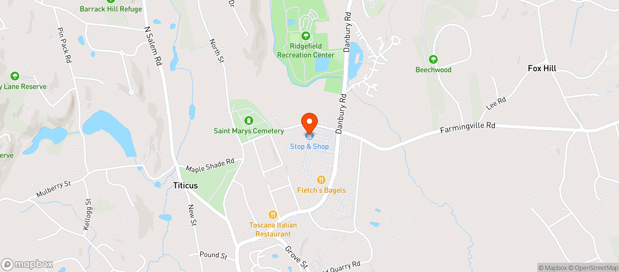Map showing Ridgefield Liquor
