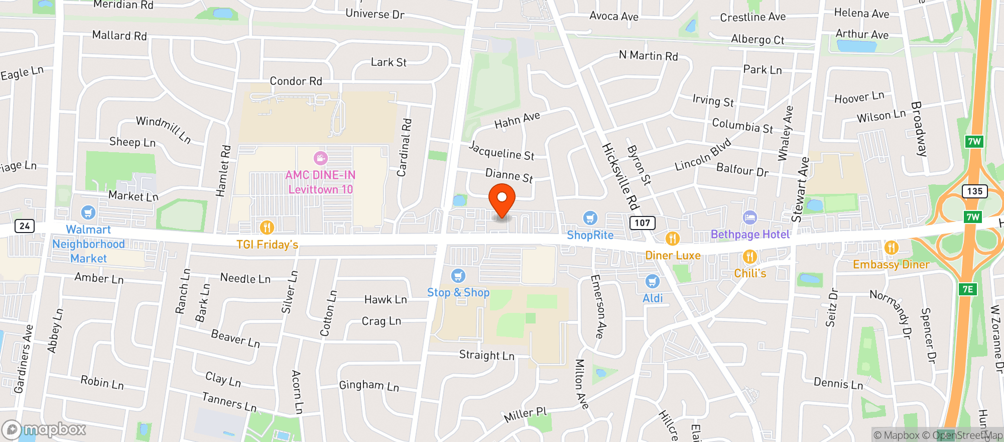 Map showing Case & Keg