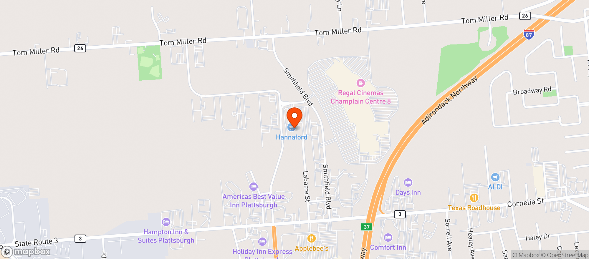 Map showing HANNAFORD #8166