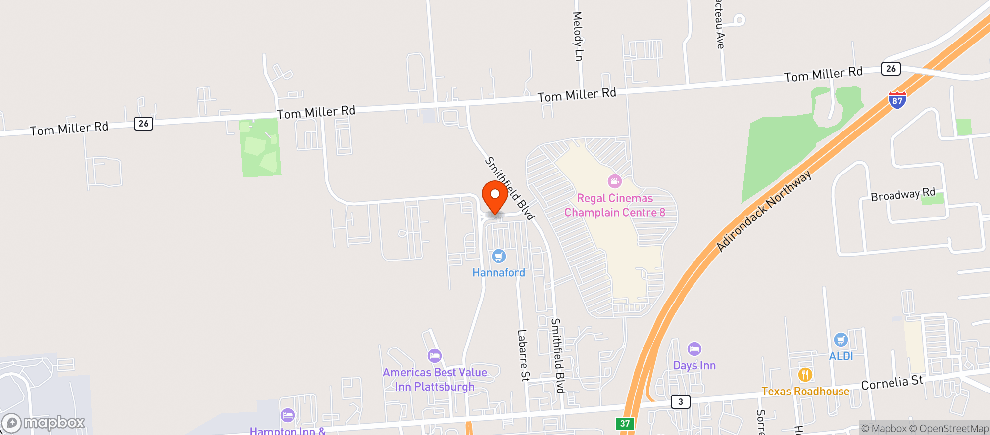 Map showing Hannaford