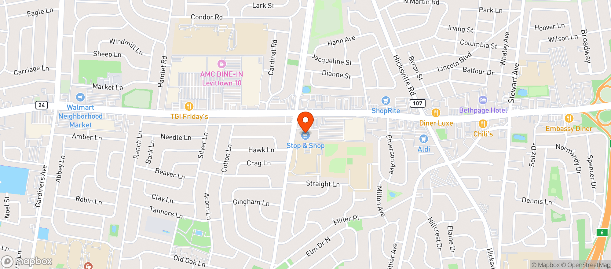Map showing STOP & SHOP (3750 HEMPSTEAD TURNPIKE)