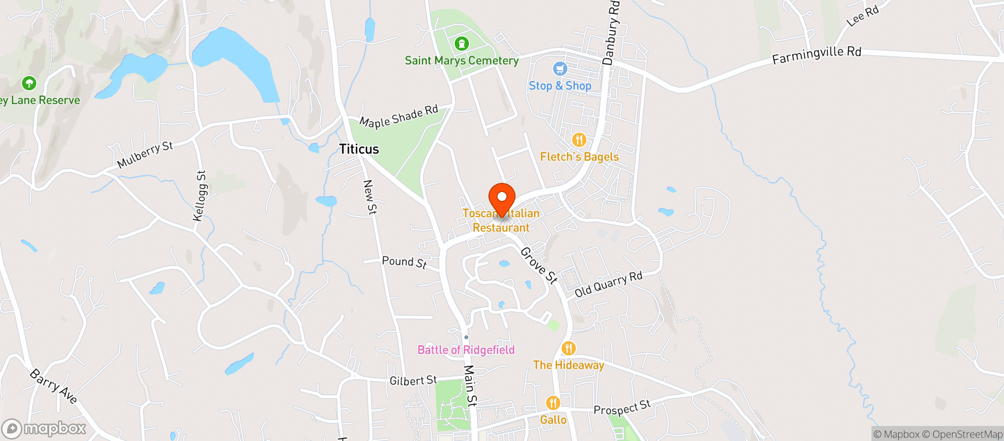 Map showing Caraluzzi's Ridgefield Wine and Spirits