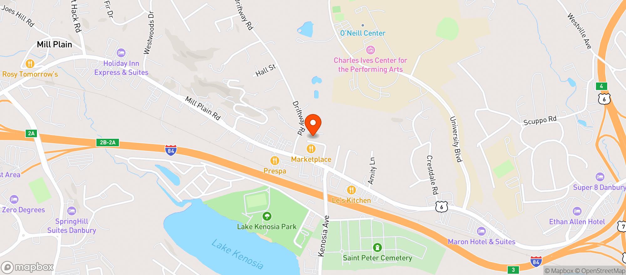 Map showing Market Place Danbury