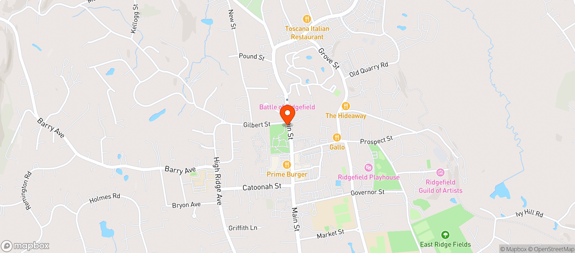 Map showing Village W&S - Ridgefield