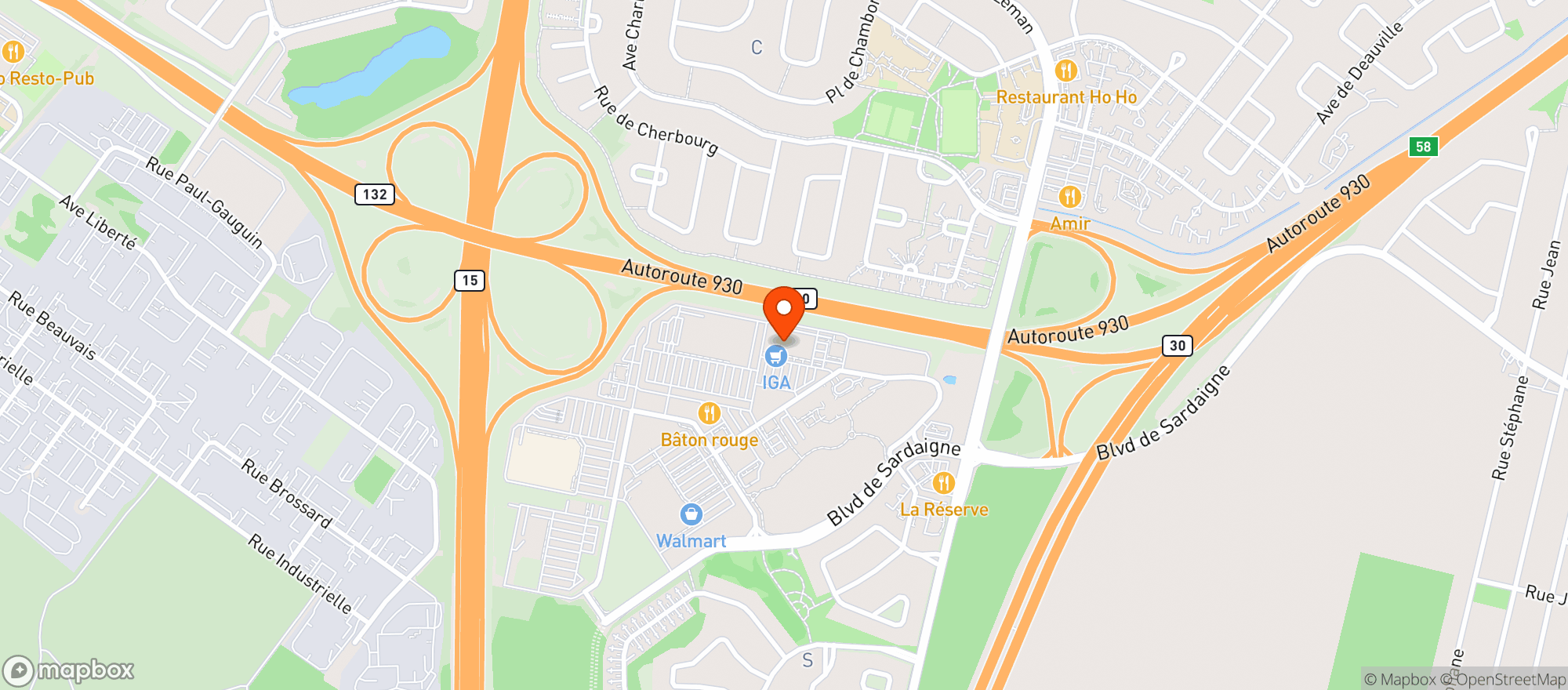 Map showing IGA extra Affilie #8199