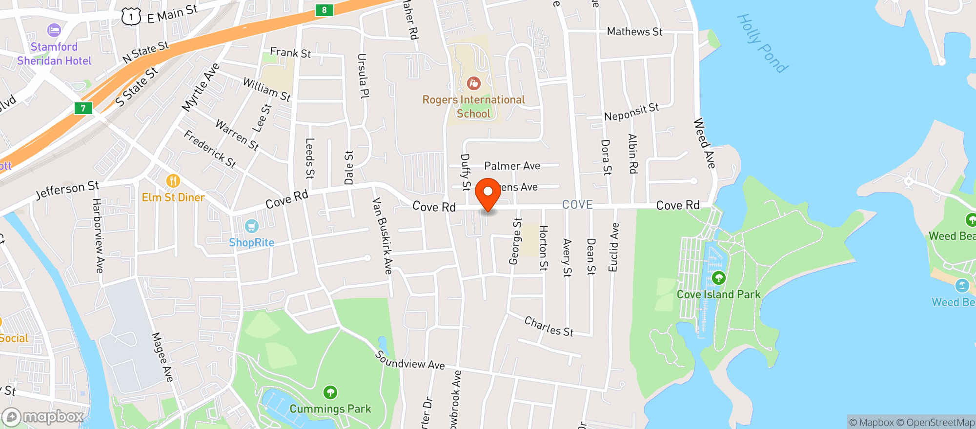 Map showing Cove Road Wine & Liquor