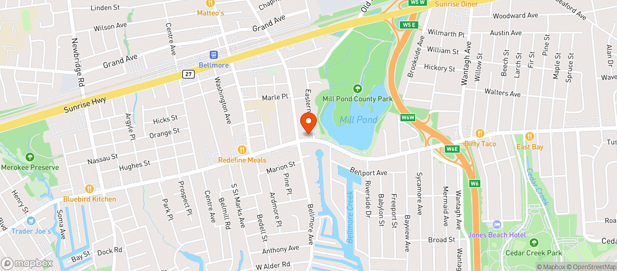 Map showing Bellmore Cigar - Vapor - Lotto - Beer (Cool Stop)