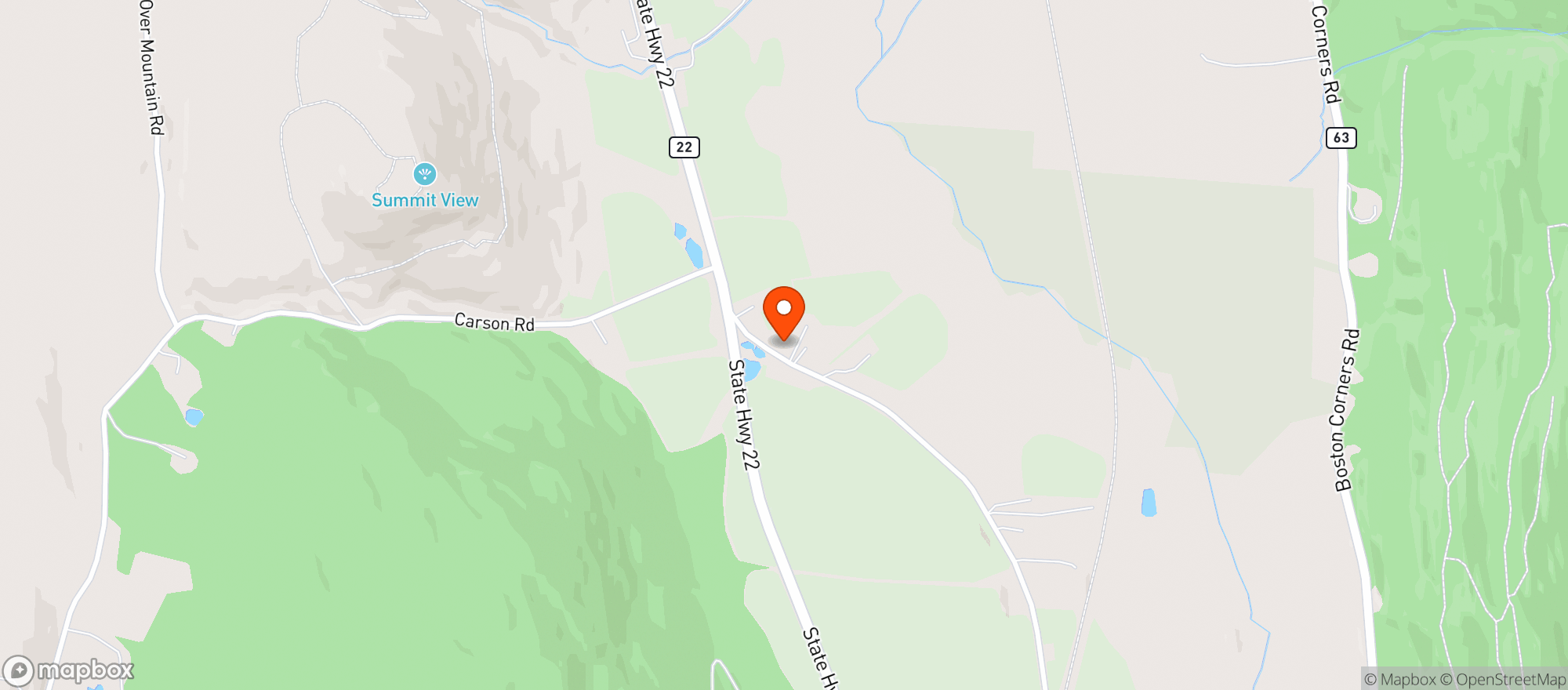 Map showing The Farm Store at Willow Brook