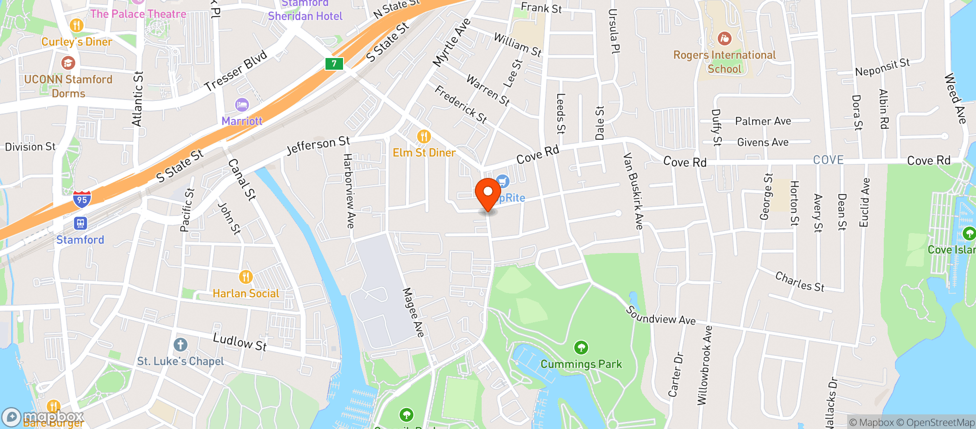 Map showing Fiddlers Green