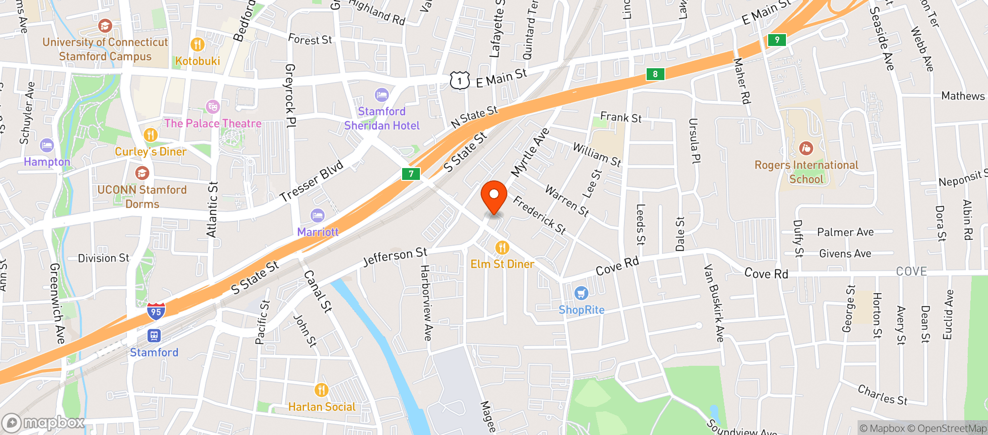 Map showing Colony Grill