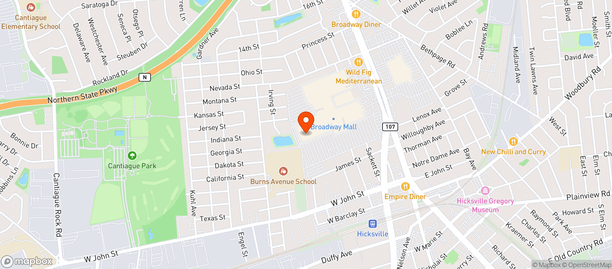 Map showing TARGET - HICKSVILLE