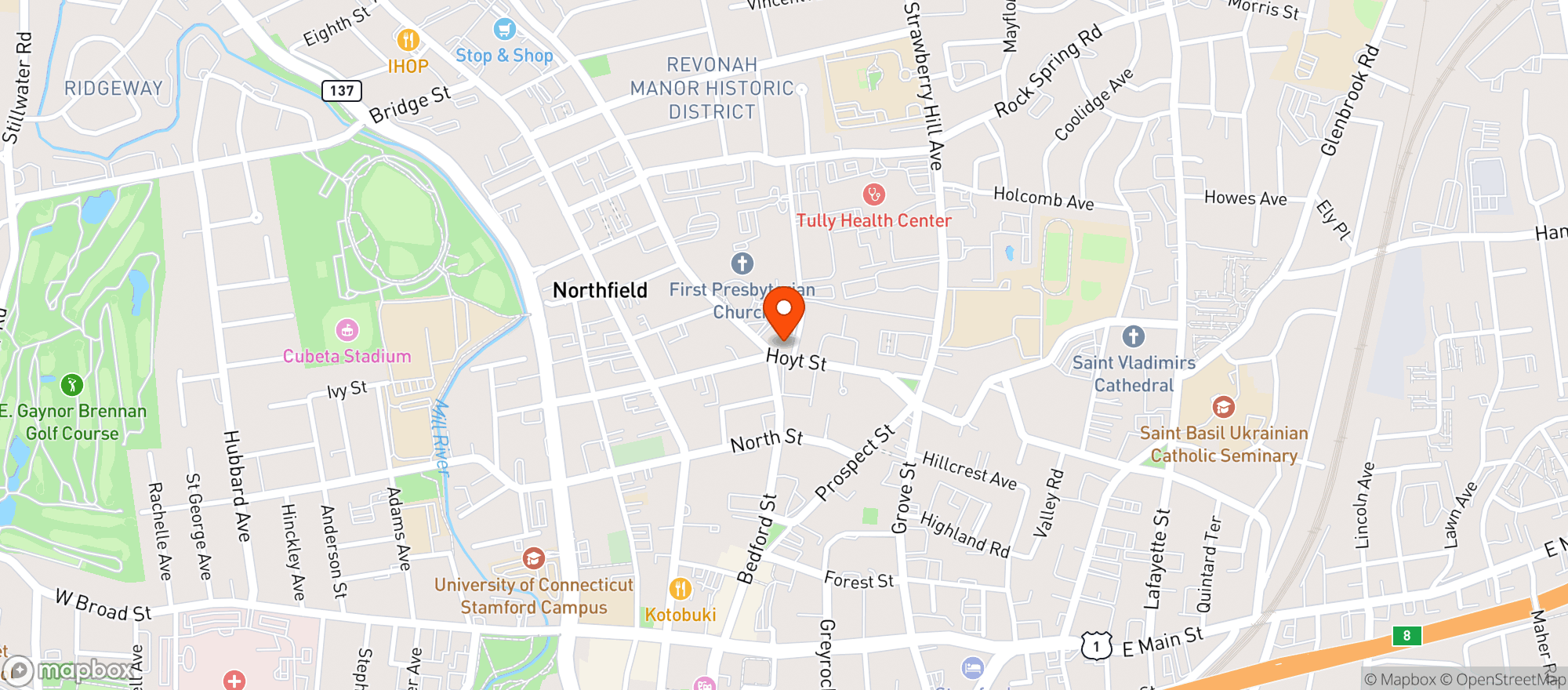 Map showing Bedford Wine And Spirits