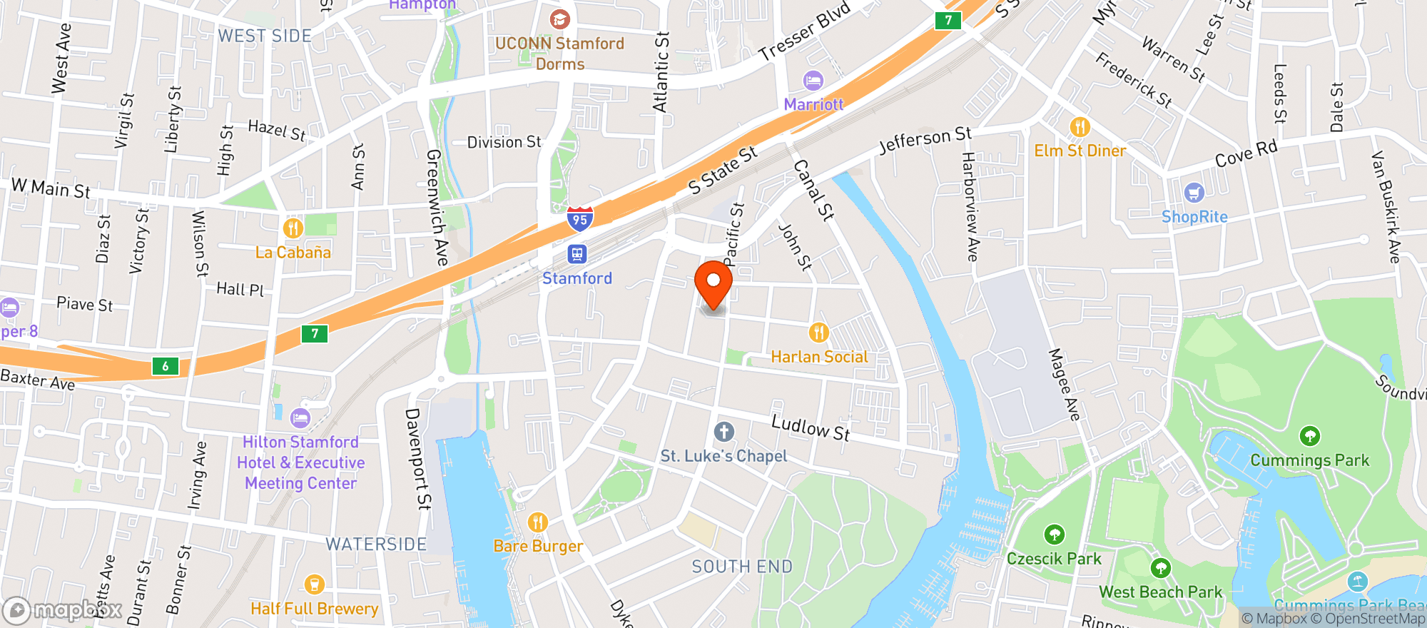 Map showing Third Place By Half Full Brewery