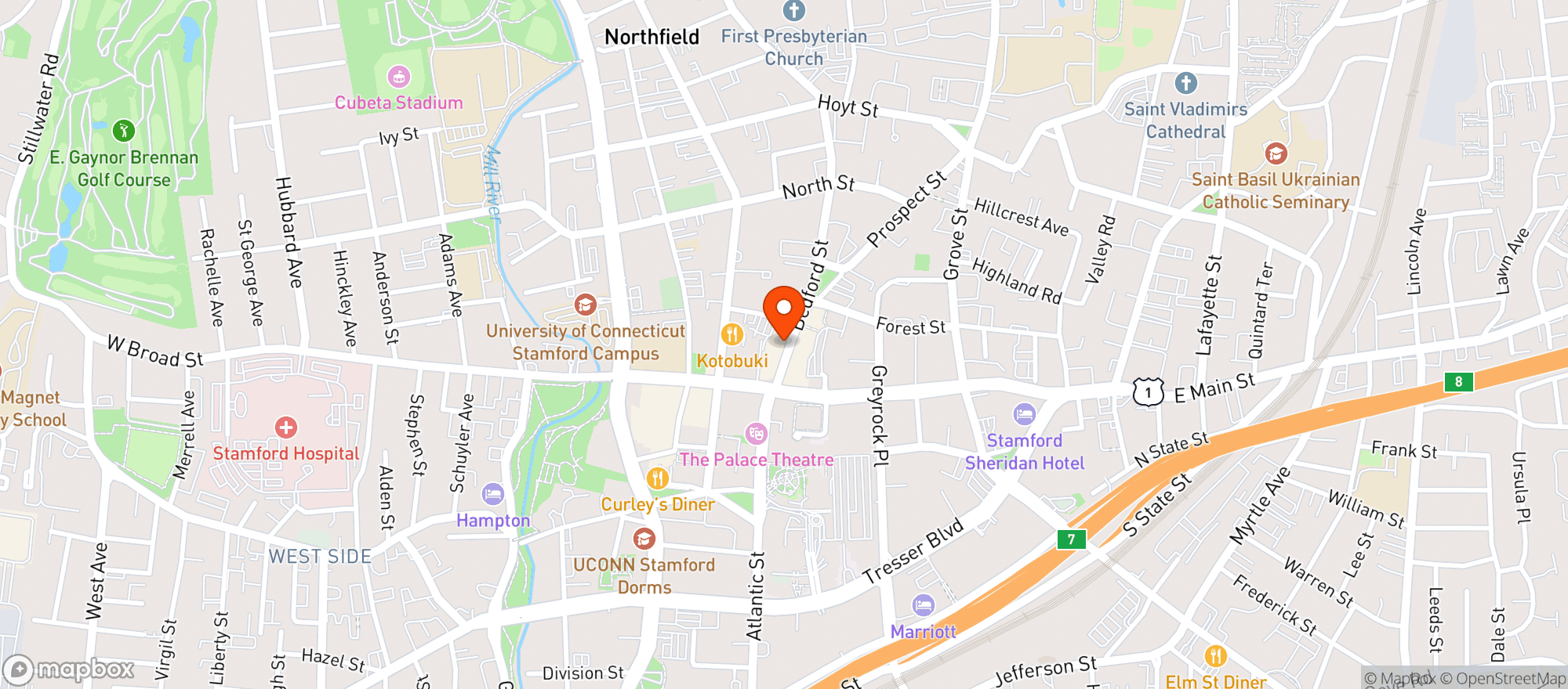 Map showing Towne Parlor