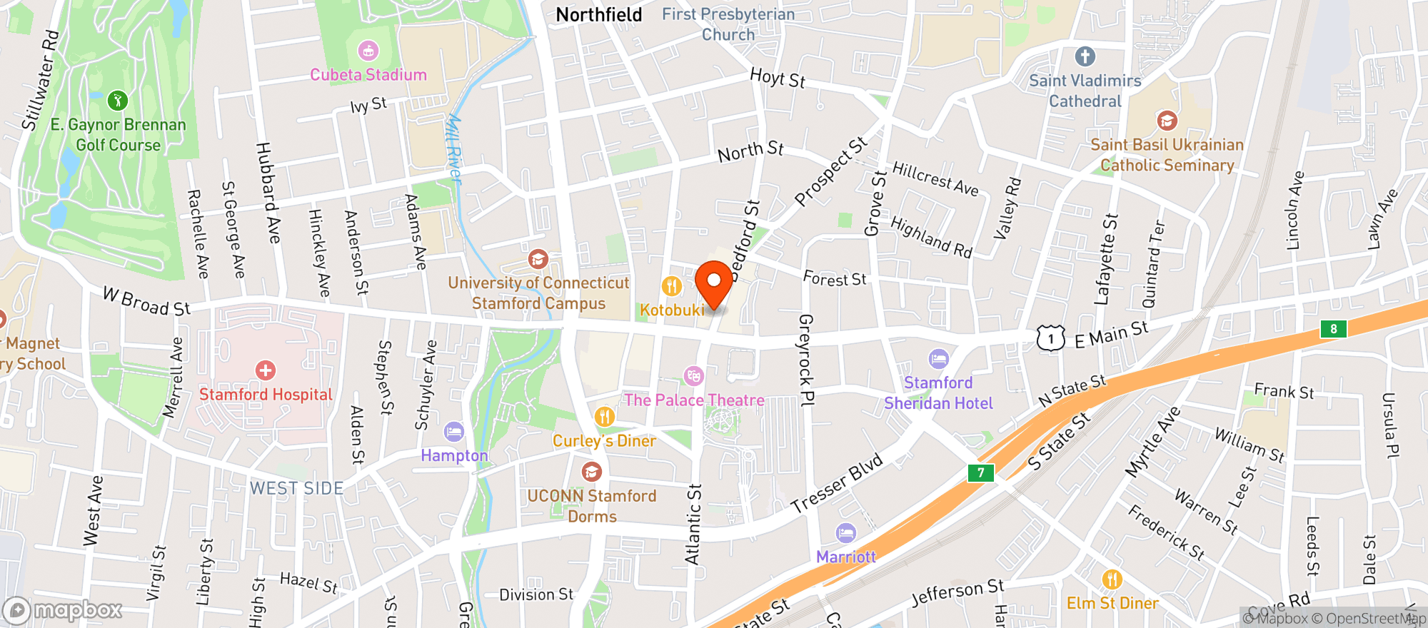 Map showing Winfield Street Coffee