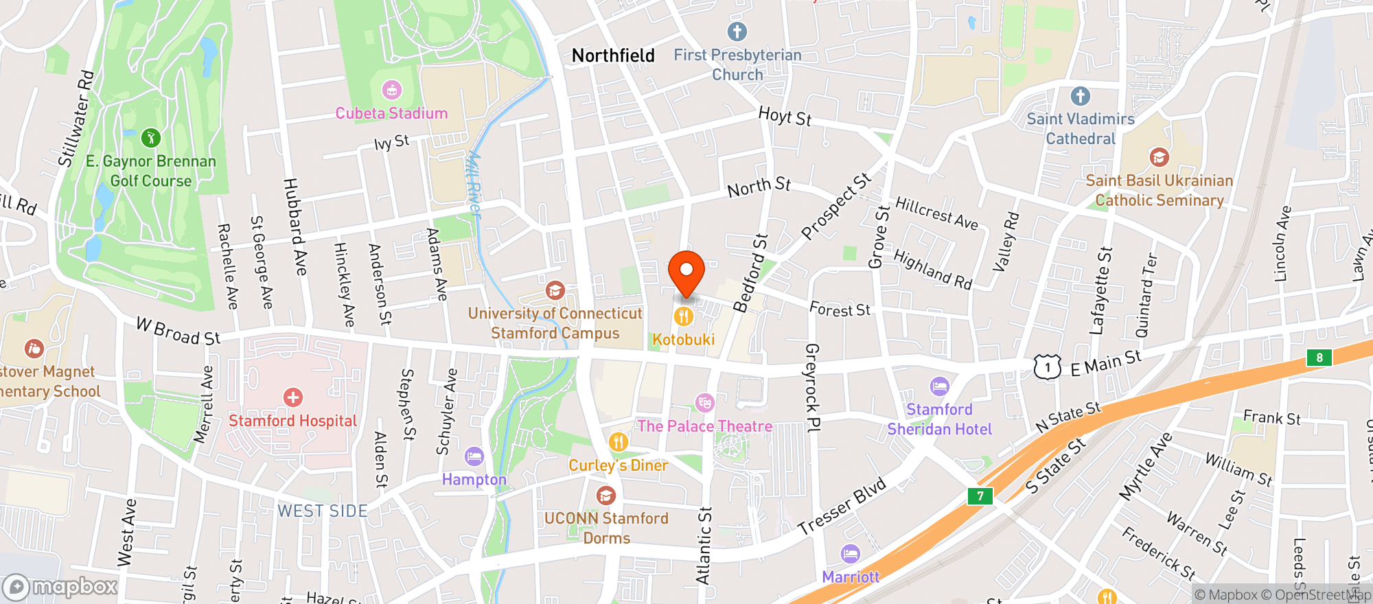 Map showing Siena Restaurant