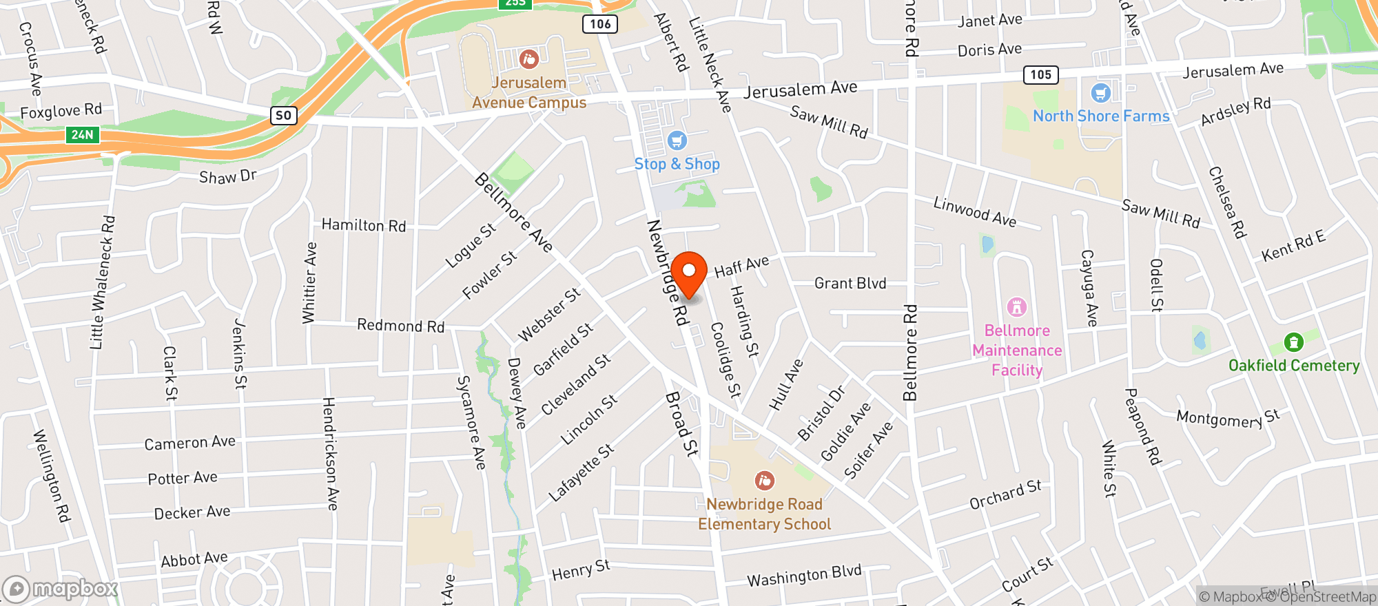 Map showing Bellmore Beverage