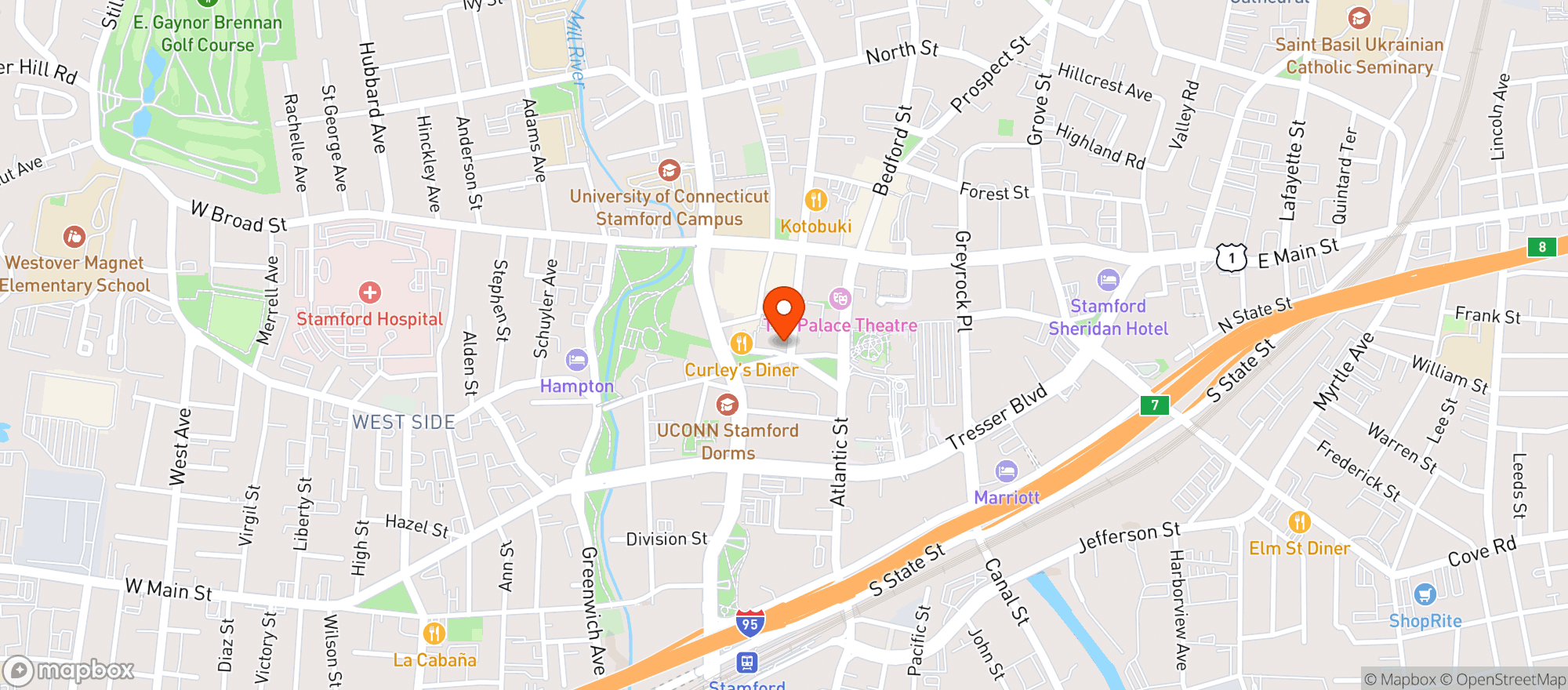 Map showing Sallys Apizza