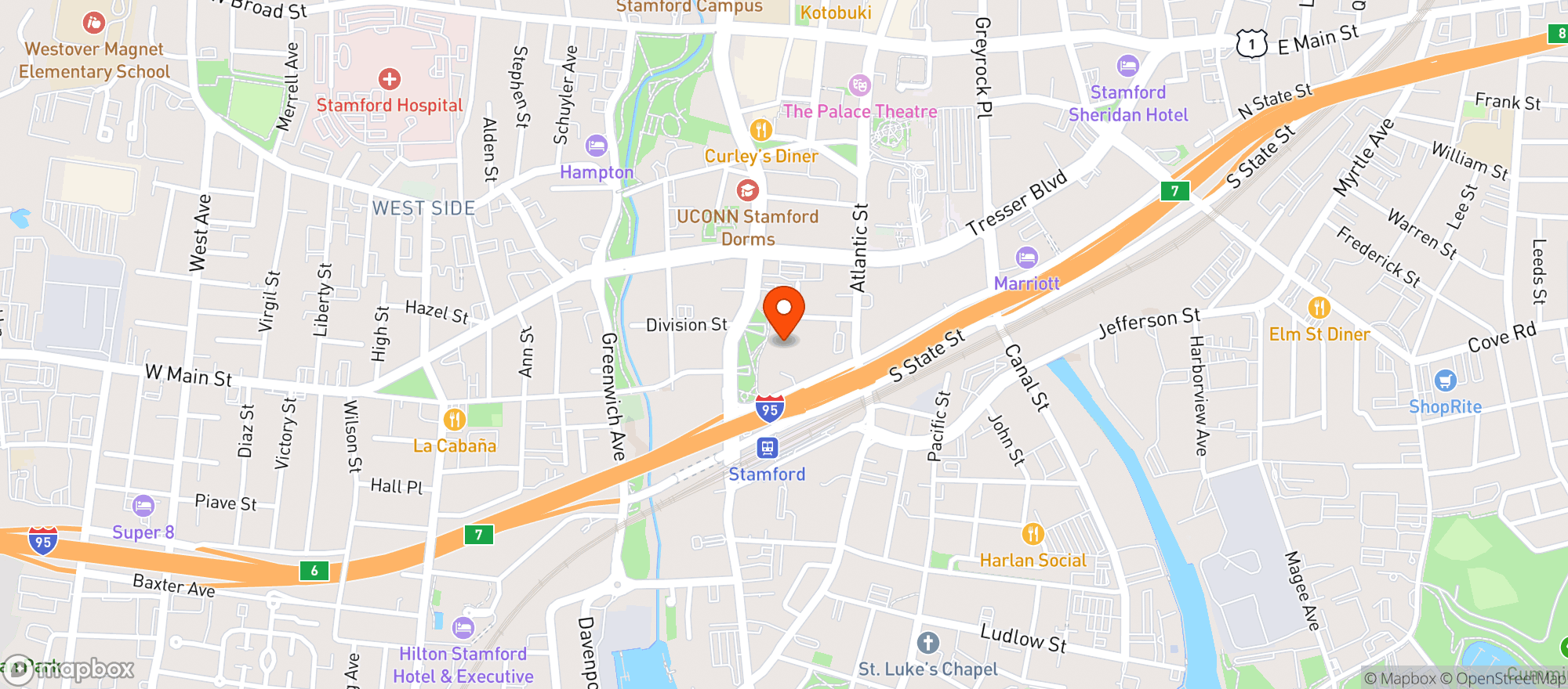 Map showing The Hour Bar & Bites