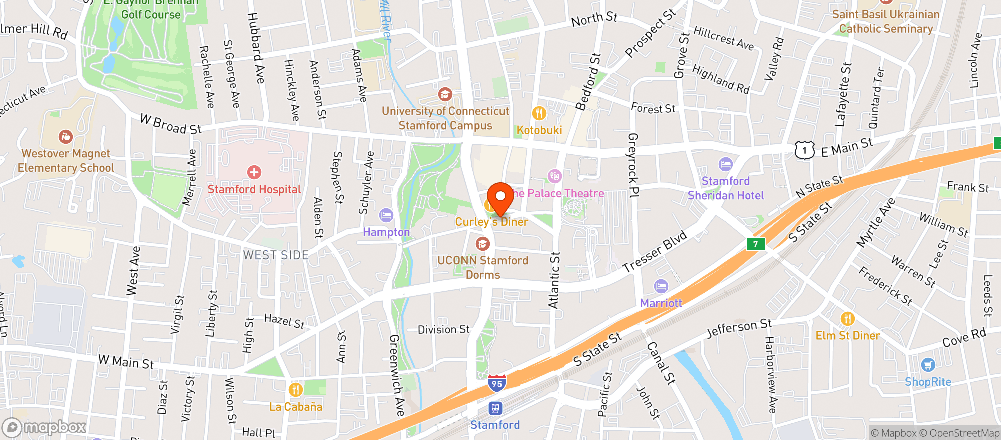 Map showing Columbus Park Trattoria