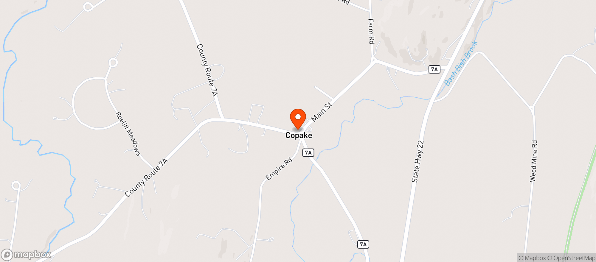 Map showing Copake General Store