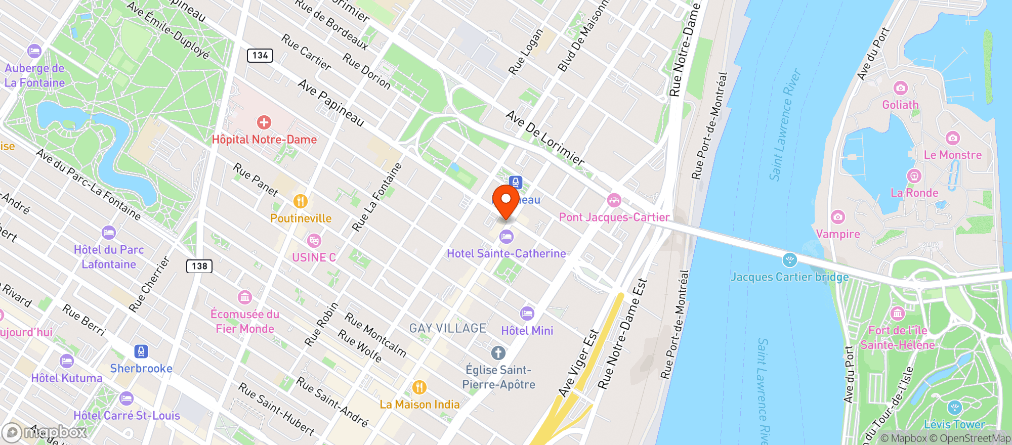Map showing La Maison des Bières