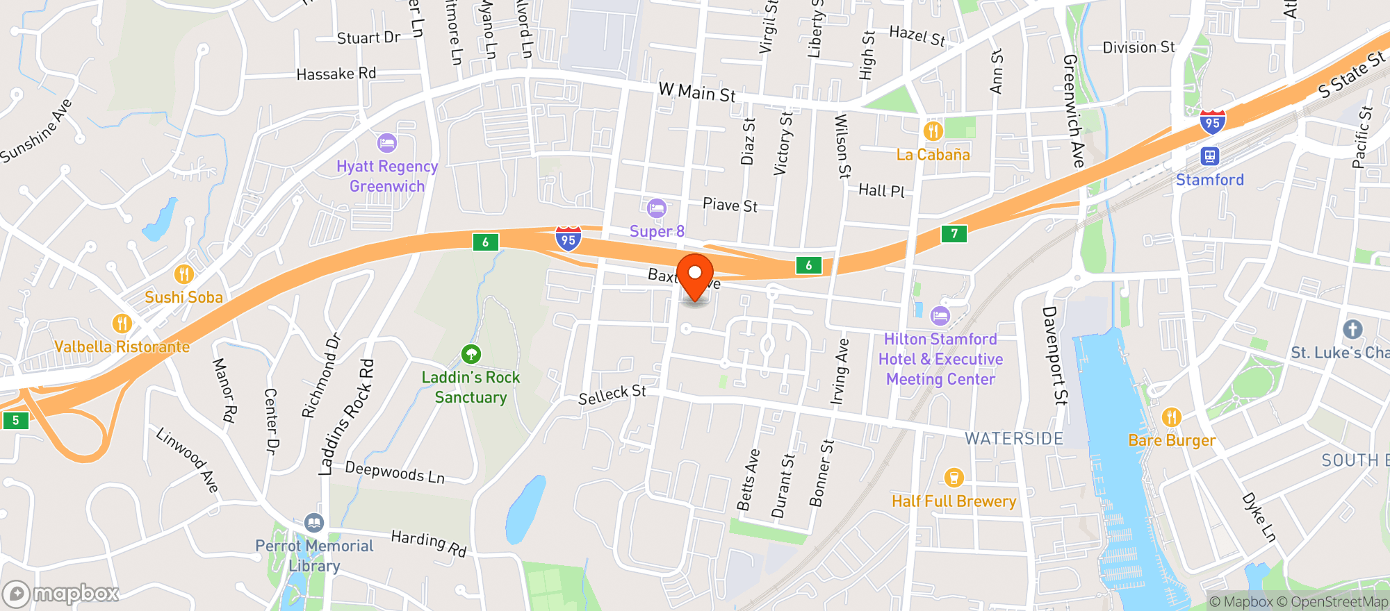 Map showing Warehouse Wine & Spirits