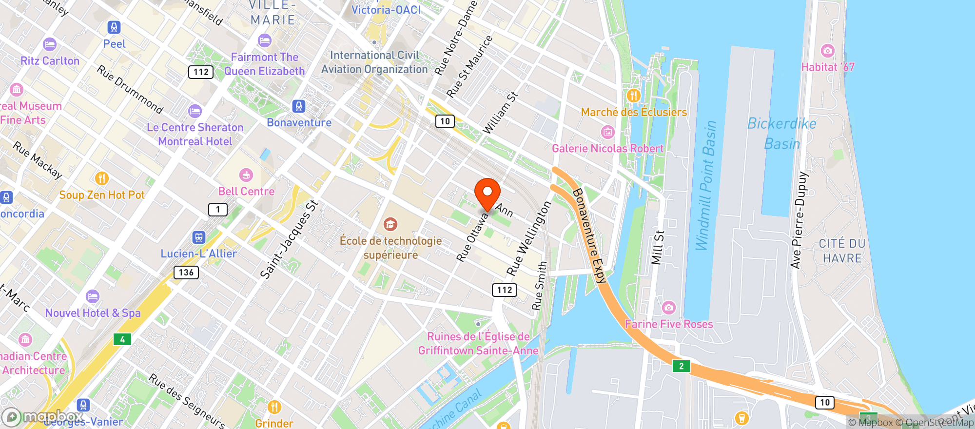 Map showing Depanneur Manhatan 400196