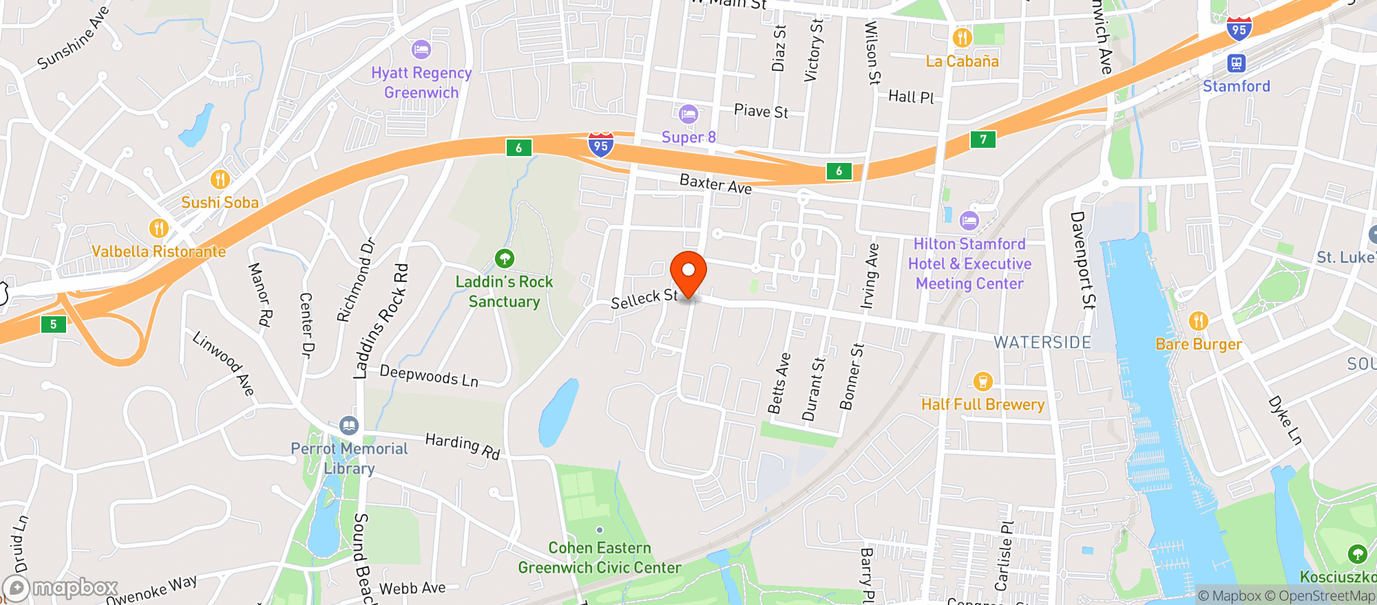 Map showing Corner Wine & Liquors