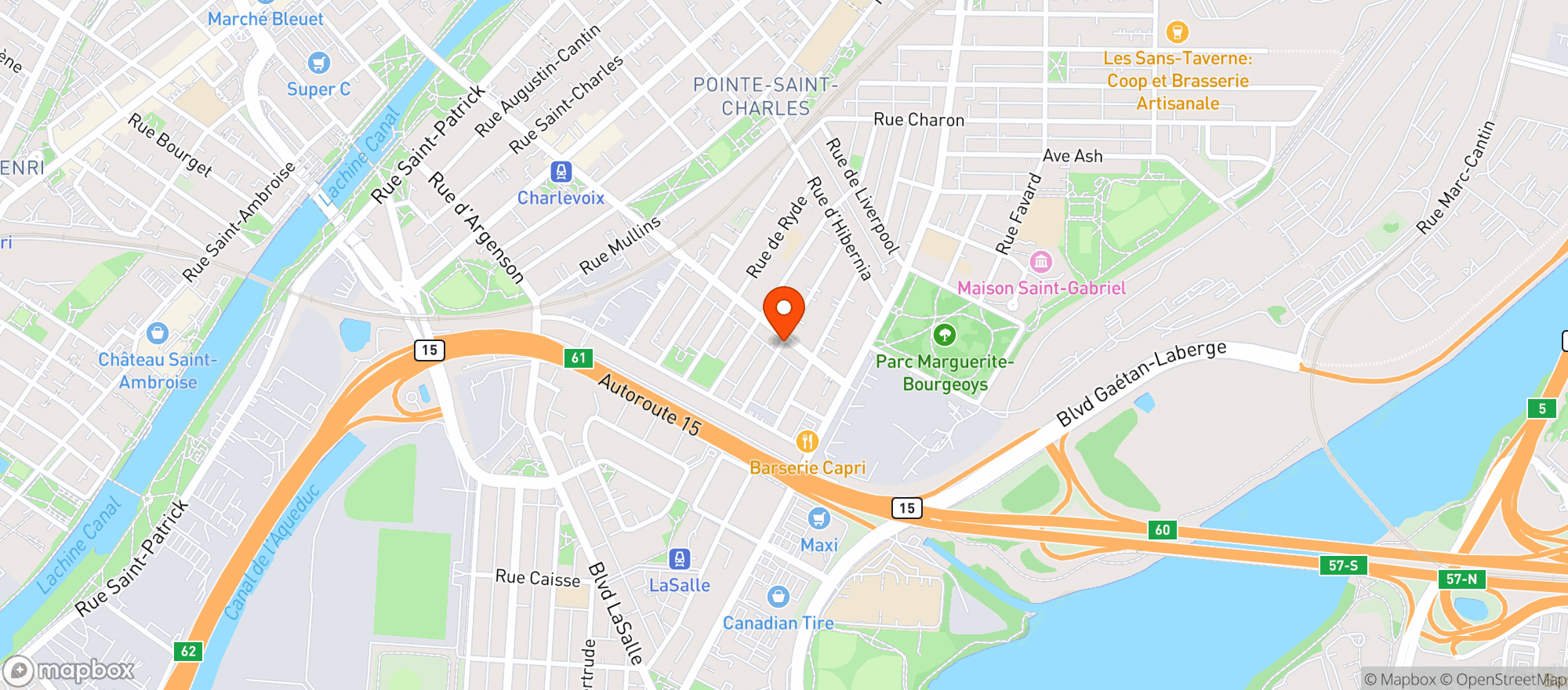 Map showing Depanneur Richardson Enr