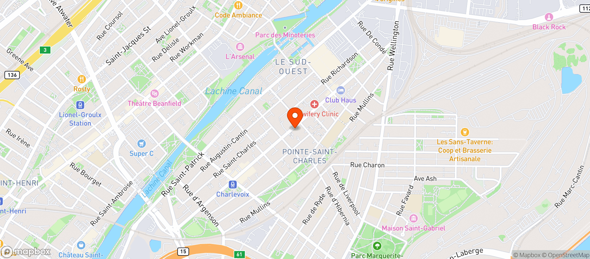 Map showing L'Avant Goût