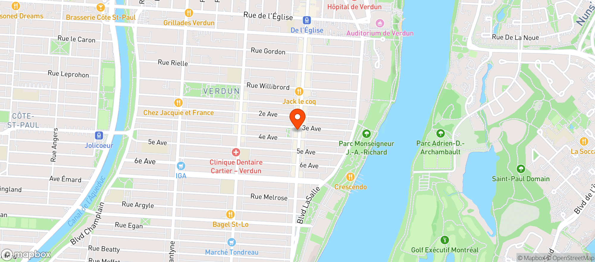 Map showing Le Depanneur #2290