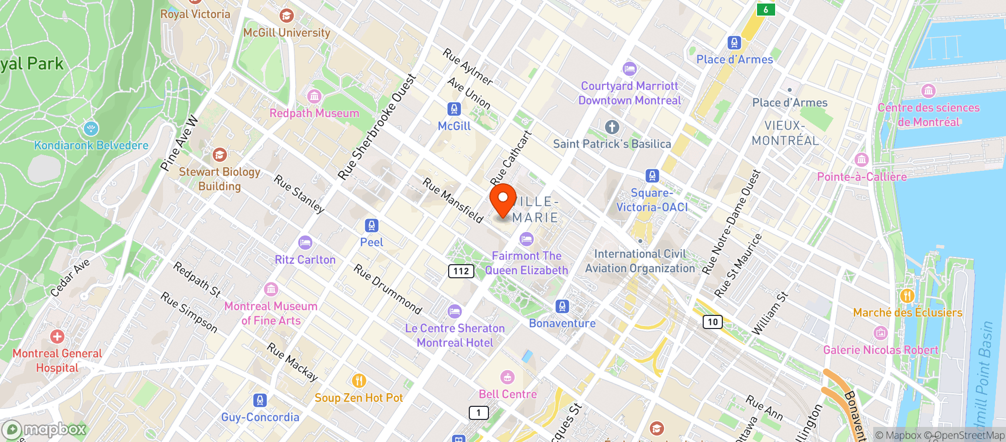 Map showing The Keg Steakhouse + Bar - Place Ville Marie
