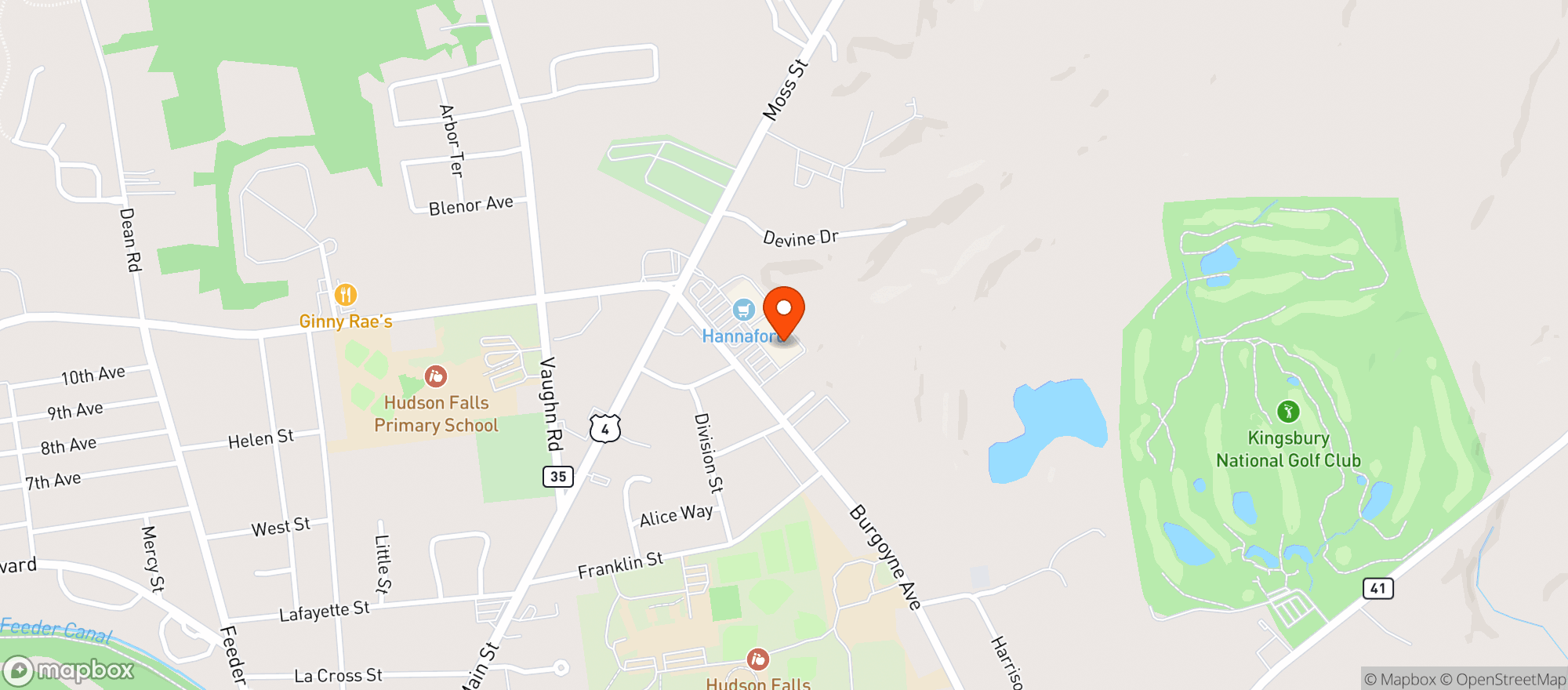 Map showing Kingsbury Wine & Liquor