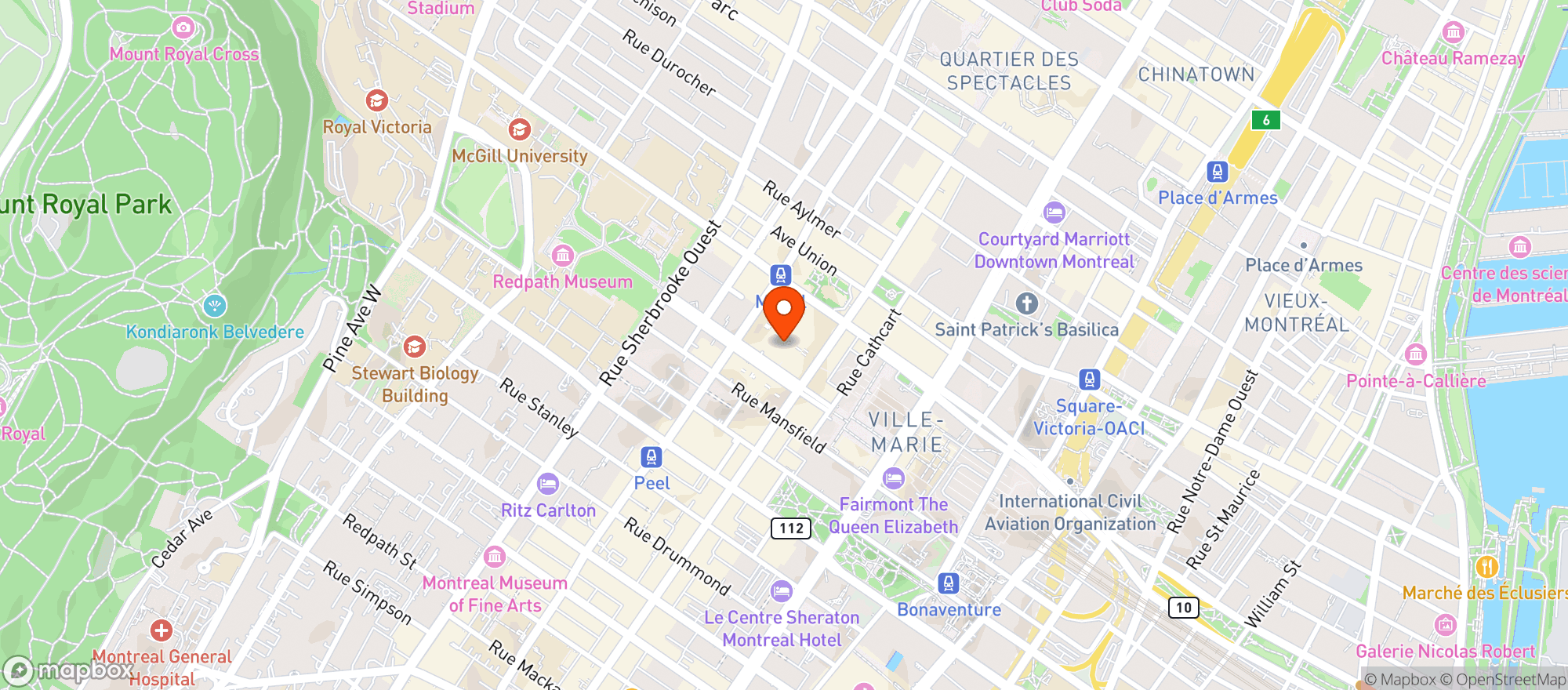 Map showing Time Out Market Montréal