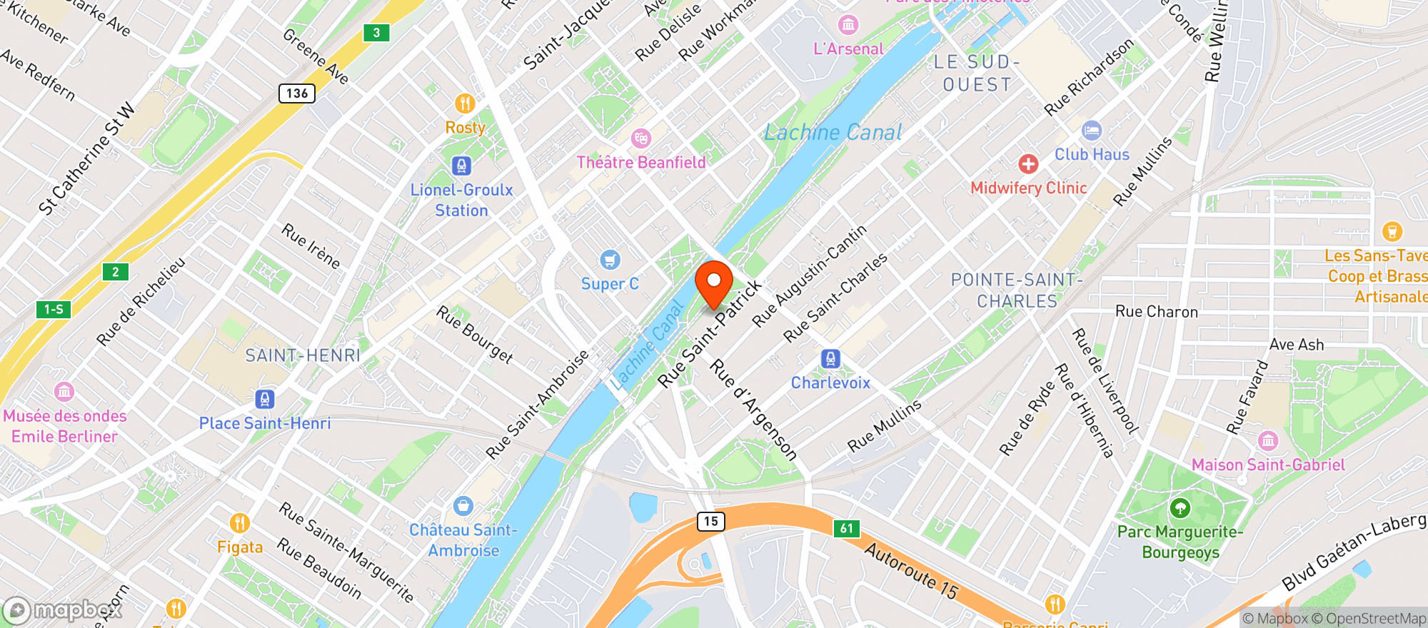 Map showing Ma Bicyclette Inc