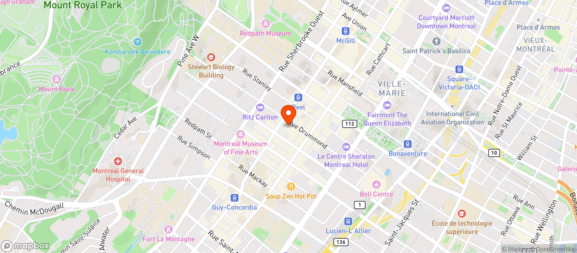 Map showing Bar George - Expo Hospitality Management Ltd.