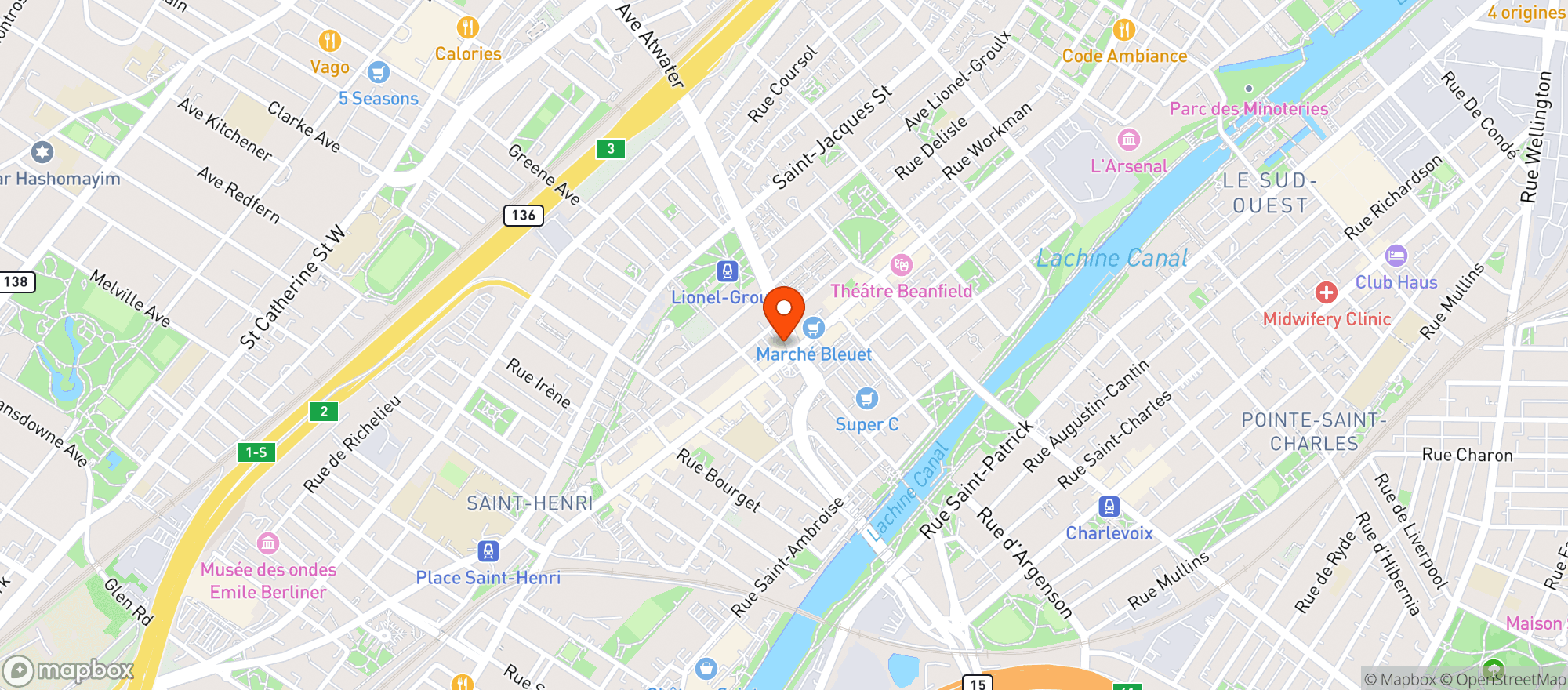 Map showing The Atwater Cocktail Club