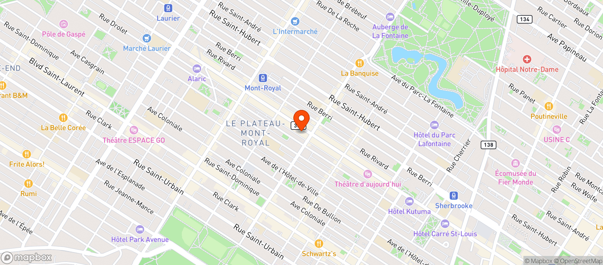 Map showing Tau Montreal