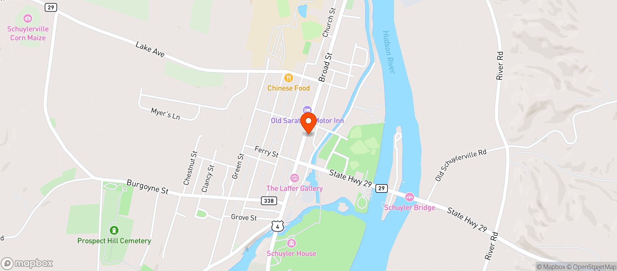 Map showing Old Saratoga Wine and Spirits