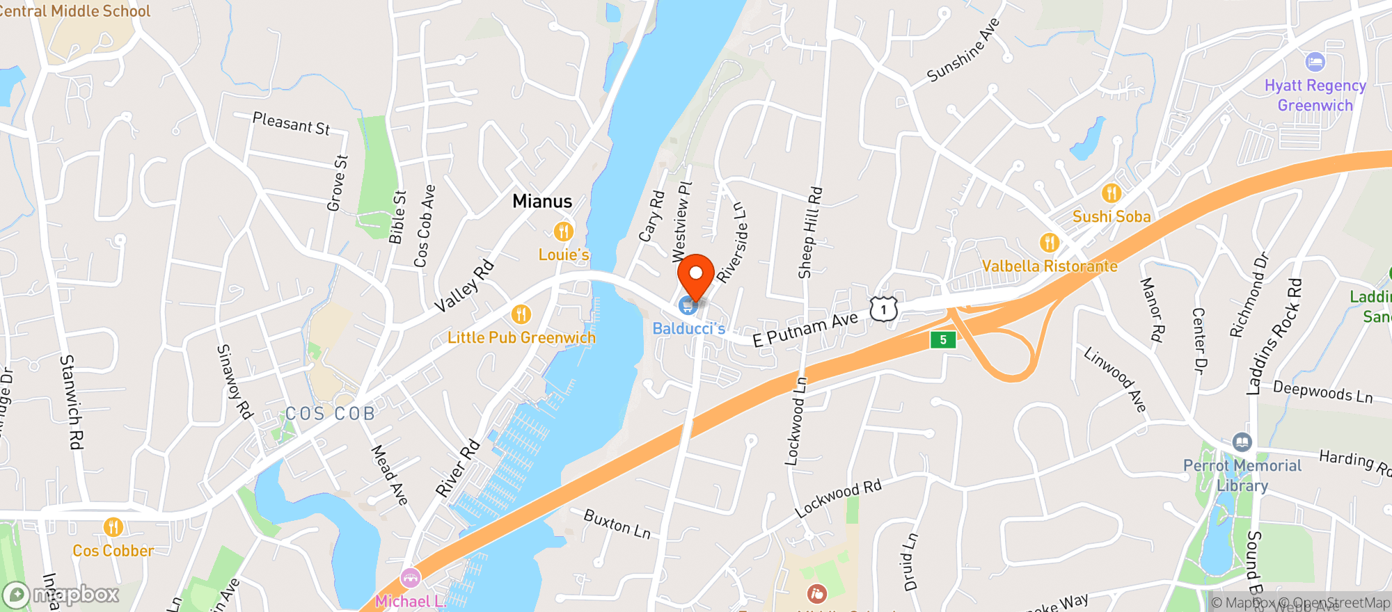 Map showing Balduccis Wine & Spirits