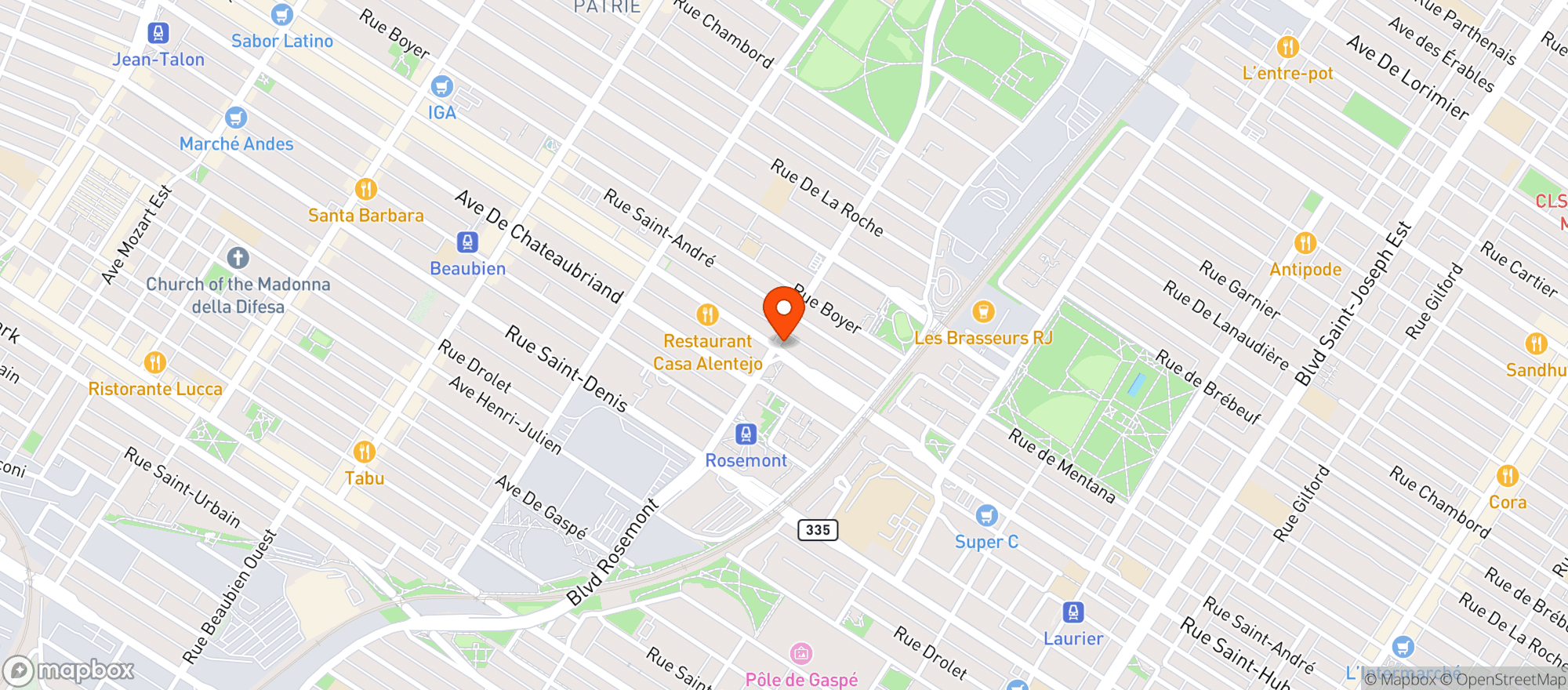 Map showing Fruiterie Rose-Patrie