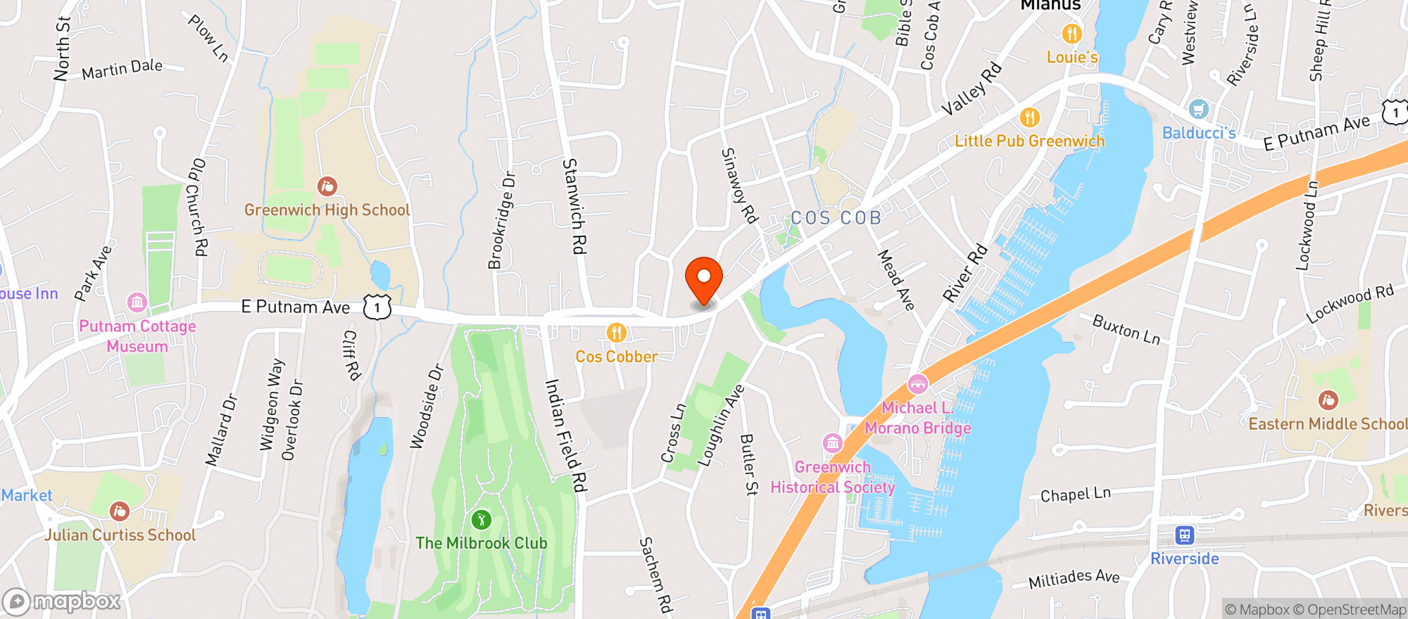 Map showing Cos Cob Wine & Spirits