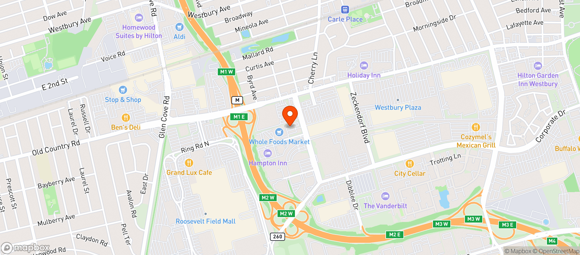 Map showing Wholefoods