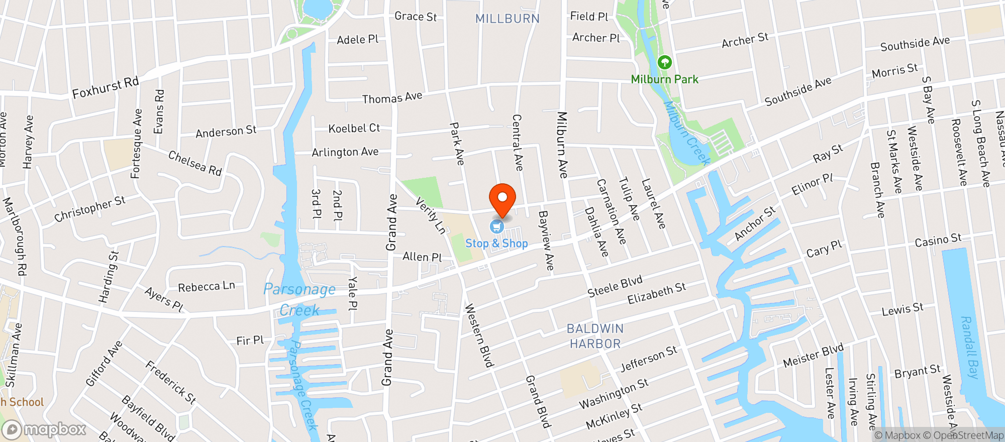 Map showing Stop & Shop