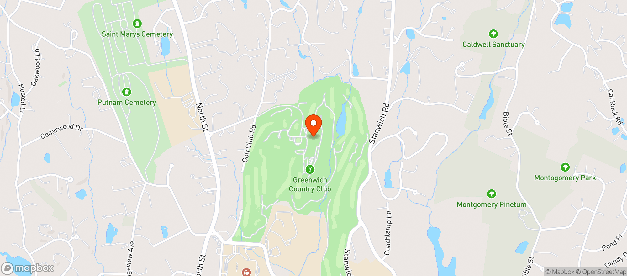 Map showing Greenwich Country Club