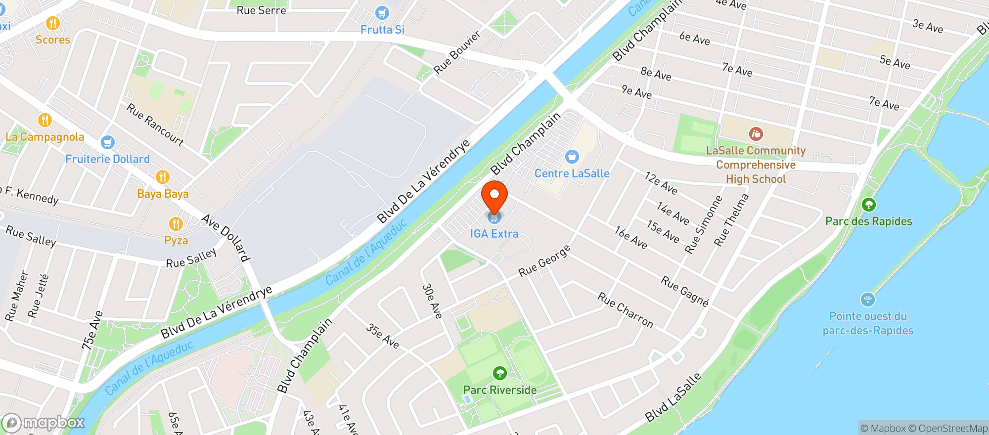 Map showing IGA extra Affilie #8020