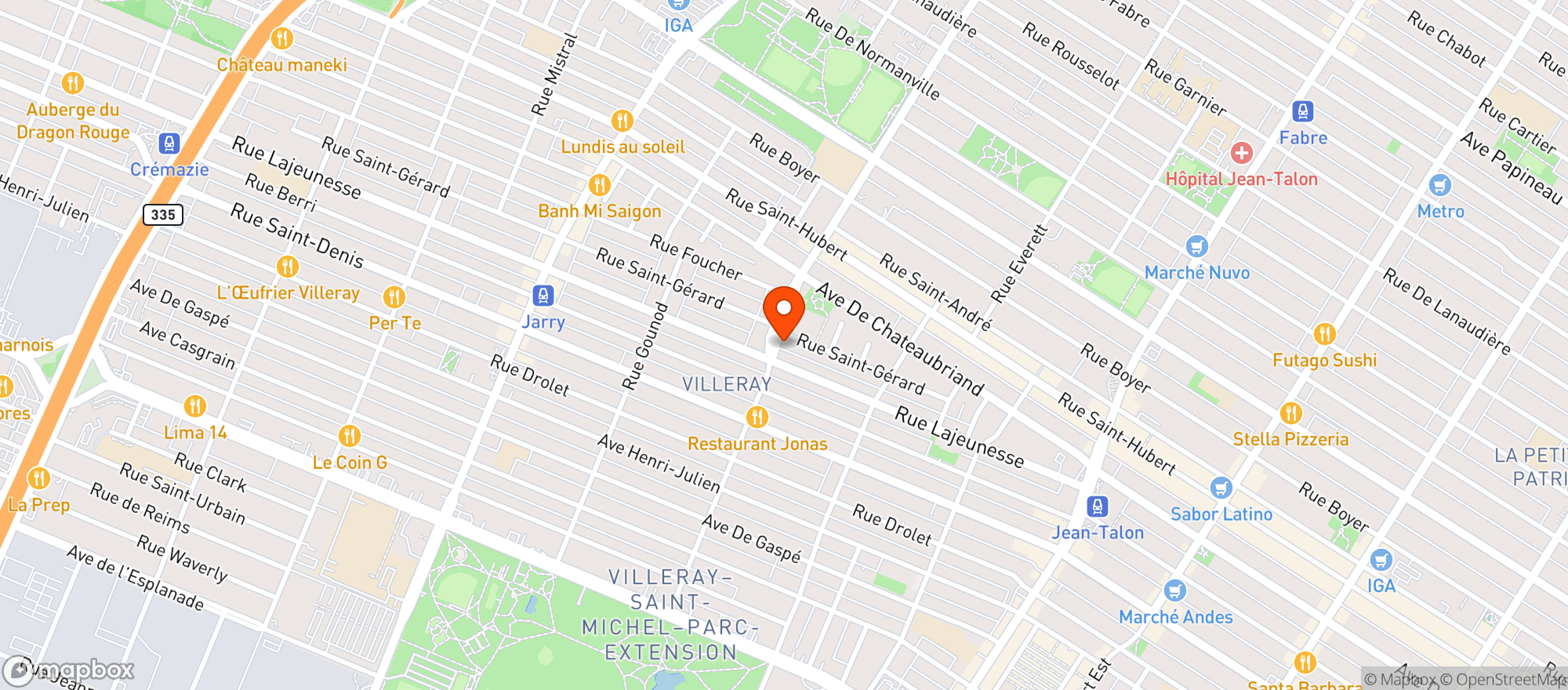 Map showing Dépanneur TTL