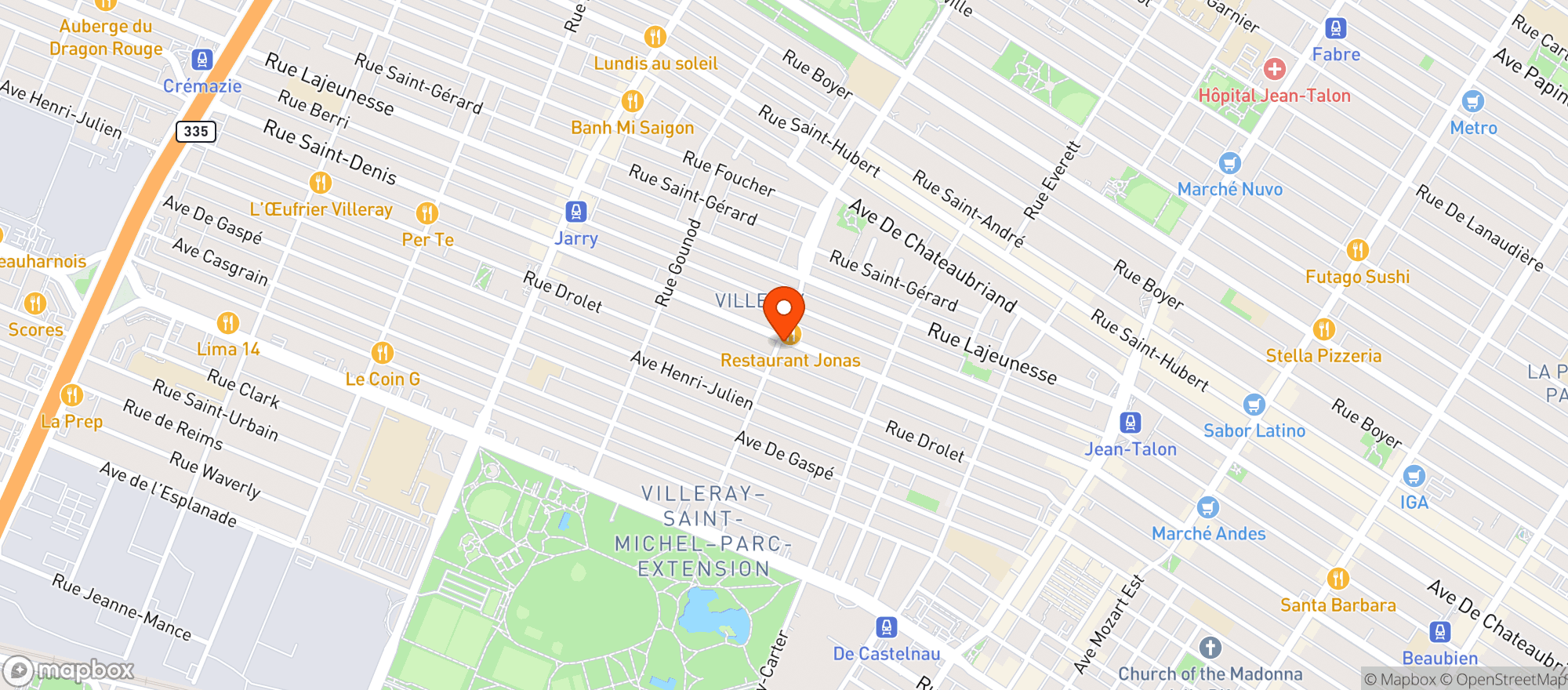 Map showing Fruiterie Épicerie St-Denis