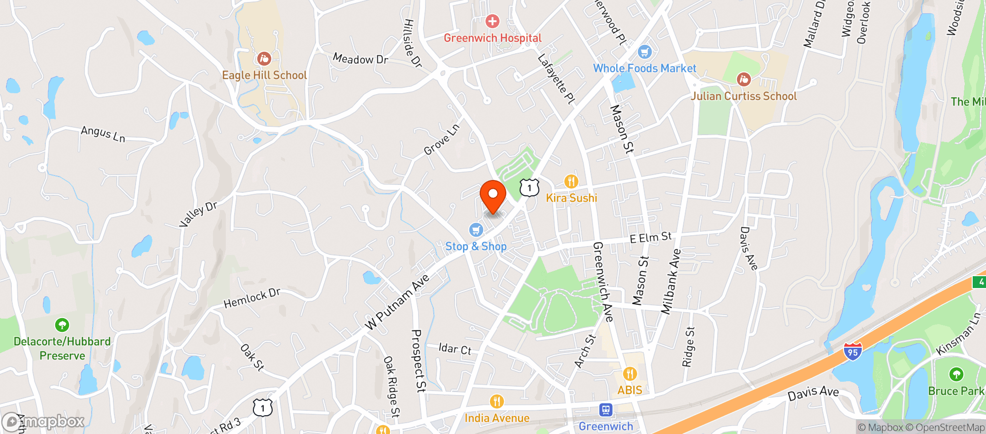 Map showing Vals Putnam Wines & Liquors